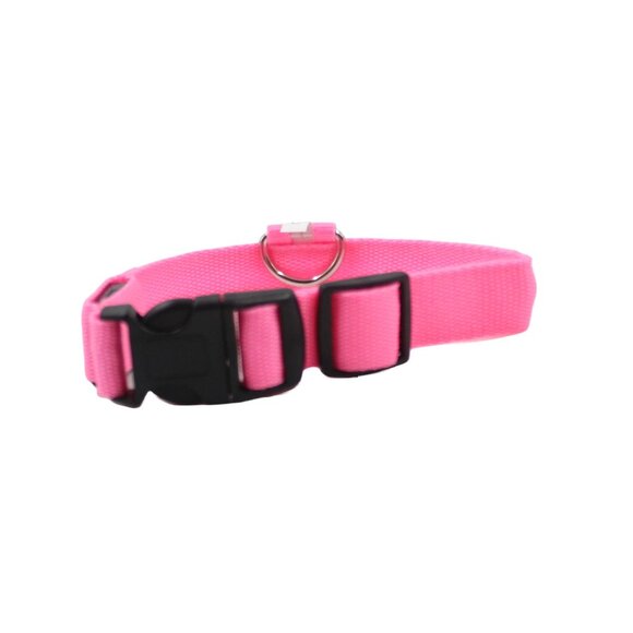 Small Pink Adjustable Glow-in-the-Dark Dog Collar - Picture 2 of 4